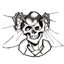 skull with spider tattoo design idea