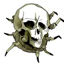 skull with spider tattoo design idea