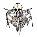 skull with spider tattoo design idea