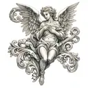 Angel Baroque Plaster tattoo design idea