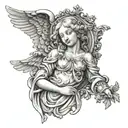 Angel Baroque Plaster tattoo design idea