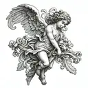 Angel Baroque Plaster tattoo design idea