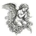 Angel Baroque Plaster tattoo design idea