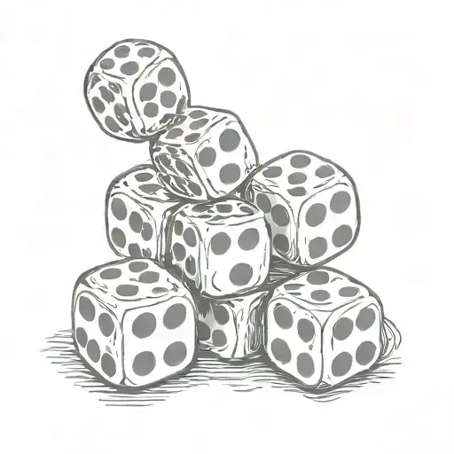 dice with 2 and 6 tattoo design idea