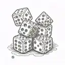 dice with 2 and 6 tattoo design idea