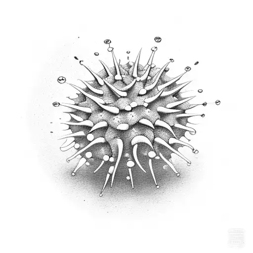 sea urchin tattoo design idea