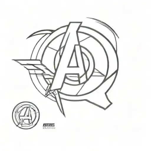 A tattoo design of the Avengers logo blended with a vinyl record, symbolizing the client's passion for both music and movies tattoo design idea