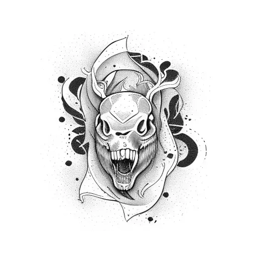 desing for the ribs with thin lines and like a splash of paint  tattoo design idea