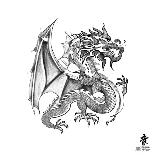 Dragon with Tiger and rooster together tattoo design idea
