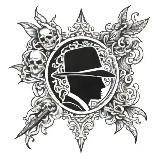 Mafia, hell and heaven tattoo design idea