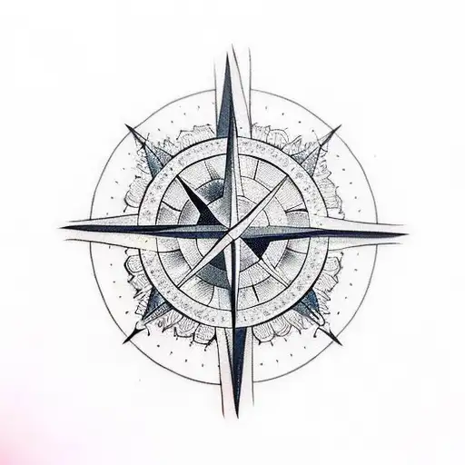 Compass tattoo design idea