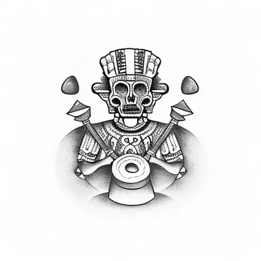 mictlantecuhtli drummer tattoo design idea