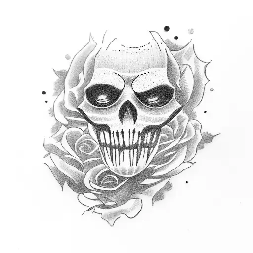 phantom of the Opera black rose tattoo design idea