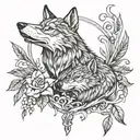 wolf father son tattoo design idea