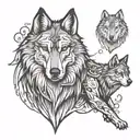 wolf father son tattoo design idea