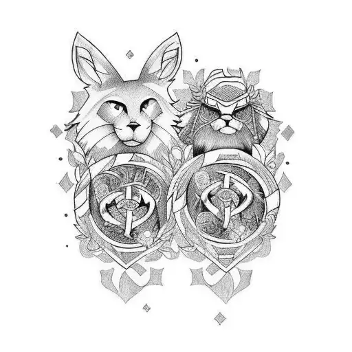 couple tattoo that is completed with an anime or nature theme tattoo design idea