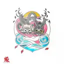 couple tattoo that is completed with an anime or nature theme tattoo design idea