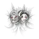 couple tattoo that is completed with an anime or nature theme tattoo design idea