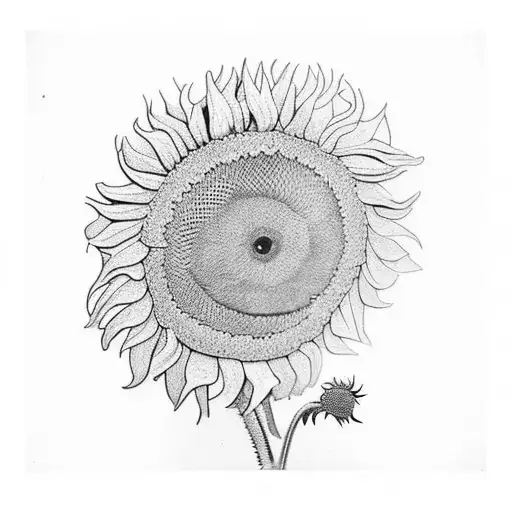 version of van gogh's 12 sunflowers drawn by a child tattoo design idea