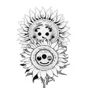 vangogh's sunflowers with smiley faces tattoo design idea