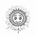 vangogh's sunflowers with smiley faces tattoo design idea