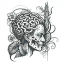 depression brain tattoo design idea