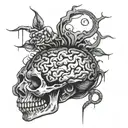 depression brain tattoo design idea