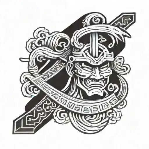 be humble with samurai kind font tattoo design idea
