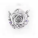 invisible string with violet flowers tattoo design idea