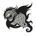 philippines tribal lion roaring tattoo design idea