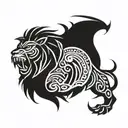 philippines tribal lion roaring tattoo design idea