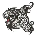 philippines tribal lion roaring tattoo design idea