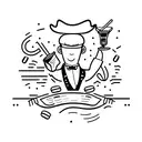 Bartender shaking a cocktail with coffee beans as garnish tattoo design idea