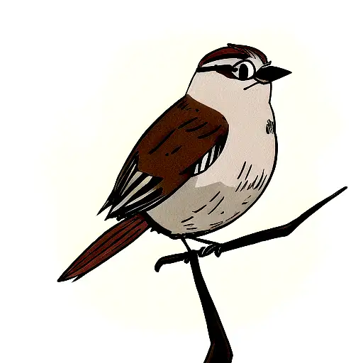 sparrow with glasses tattoo design idea
