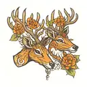 browning deer heads tattoo design idea