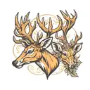 browning deer heads tattoo design idea
