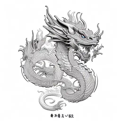 Dragon in full growth on the legs tattoo design idea