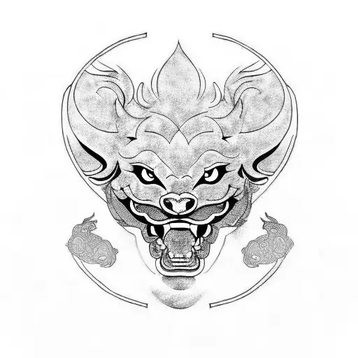 Foo Dog tattoo design idea