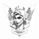 overwatch moira portrait  tattoo design idea