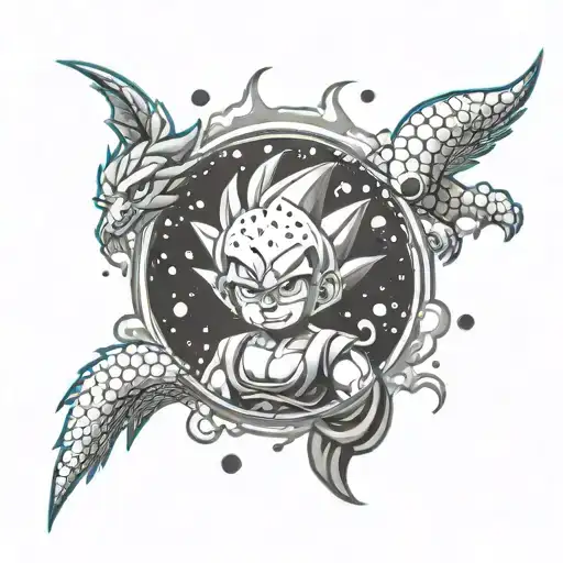 dragonball, pokemon tattoo design idea