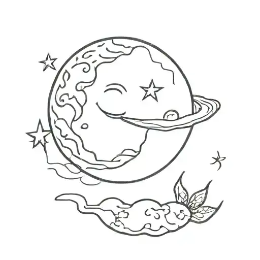 Moon with Cookie  tattoo design idea