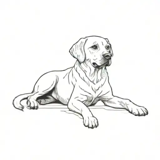 a yellow labrador retriever tattoo design idea
