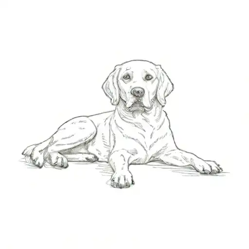 a yellow labrador retriever tattoo design idea
