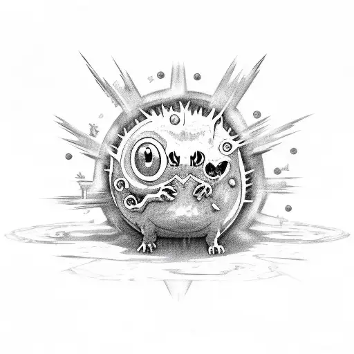Zombie togepi tattoo design idea