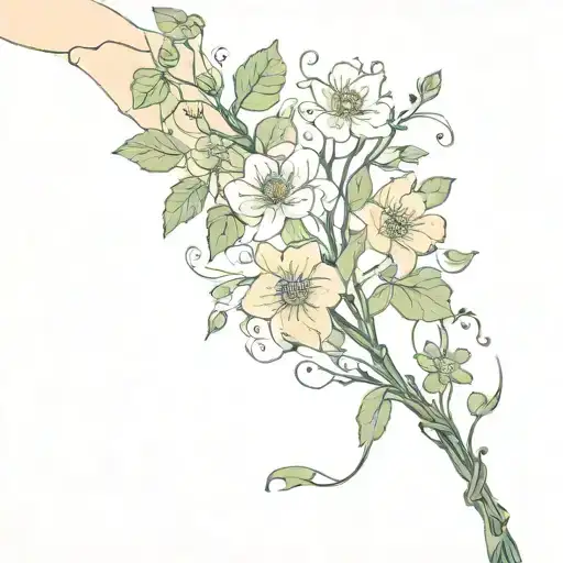 floral vine wrap my arm tattoo design idea