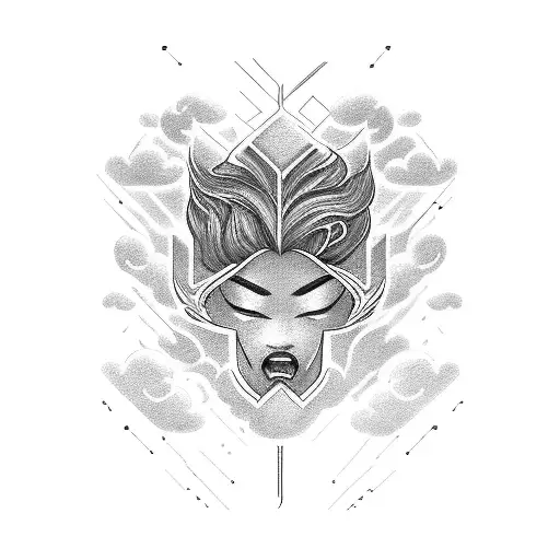 cloud lightning  tattoo design idea