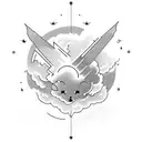 cloud lightning  tattoo design idea