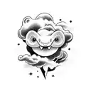 cloud lightning  tattoo design idea