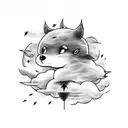 cloud lightning  tattoo design idea