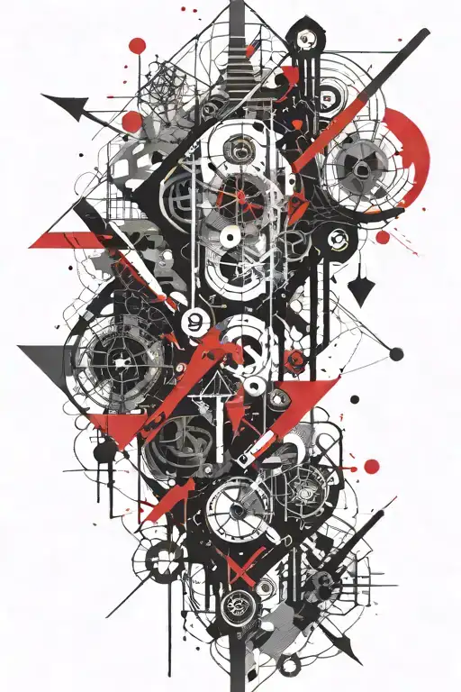 sacre geometry for full arm that include 369 numbers tattoo design idea